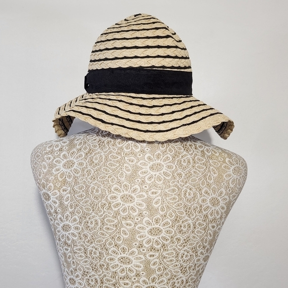 Four Buttons Summer Ladies Sun Beach Paper Straw Hat Floppy Foldable Wide Brim … - Picture 5 of 12